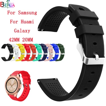 Silicone Pulseira Para Samsung Galaxy Watch 42mm / Ativo 2 / Engrenagem S2 clássico Bracelete Para Huami Amazfit Bip U Bip S GTS 2 correia