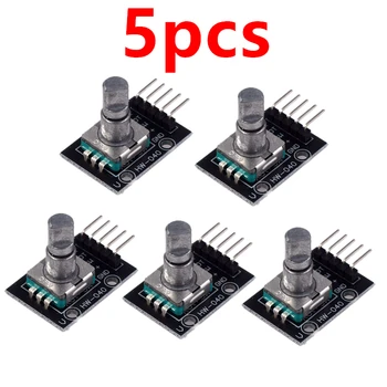 5PCS 360 Graus Rotary Encoder Módulo Para o Arduino Tijolo Interruptor do Sensor Conselho de Desenvolvimento KY-040, Com Pinos