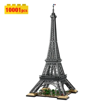 EM ESTOQUE Criatividade 10001pcs Paris, a Torre Eiffel, a Construção de Blocos de Ajuste 10307 Tijolos da Cidade Kit de Construção para Adultos Gift Set de Brinquedo