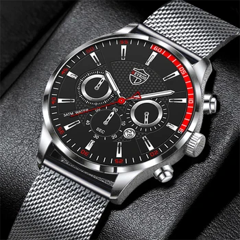 montre homme 2022 Luxo Esportes Mens Relógios de Homens de Negócios de Malha de Aço Inoxidável Correia de Quartzo Luminoso do Relógio de Homem Watch reloj hombre