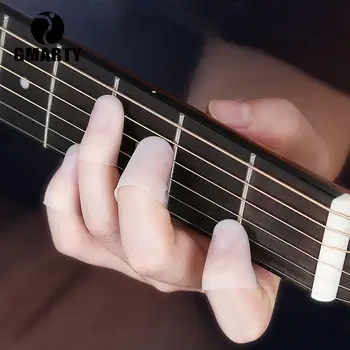 4PCS de Guitarra Dedo Protetores de Dedo de Silicone Guardas Para Acessórios para Guitarra Violão protetor de dedo