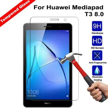 Vidro temperado para Huawei MediaPad T3 8.0 KOB-W09 KOB-L09 Protetor de Tela do Tablet Vidro Temperado Filme para Honra PlayPad 2 8polegada