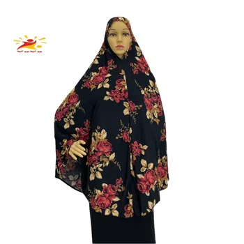2021Amira Hijab Muçulmano Mulheres Impresso Khimar Chapéu Árabe Cabeça Cheia de Pescoço Ramadã Oriente Médio Sobrecarga de Oração Niqab, Xales HB137