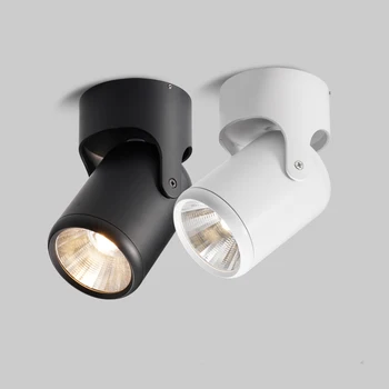 Branco Preto Dimmable de Giro LED Downlights de montagem em Superfície de Ajuste do COB AC85-265V 8W 10W, 12W 15W Lâmpada do Teto do DIODO emissor de luz