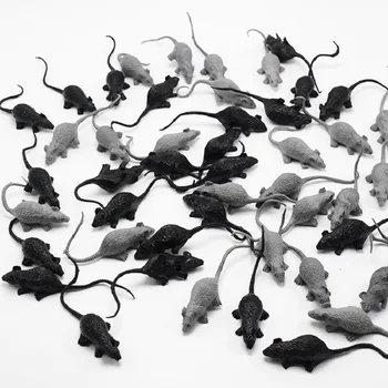 10PCS Simulação Mini Modelo de Rato E Flor Branca Aranha Horror Falsificar o Assustador Halloween de abril de Tolos Brinquedo de Plástico Figuras de Animais