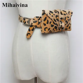 Mihaivina de Alta qualidade Cintura Pacotes de Mulheres Fanny Pack Leopard Cinto Bolsa Viagem Pacote de Cintura Pequeno Telefone Bolsa de Sacos de Atacado