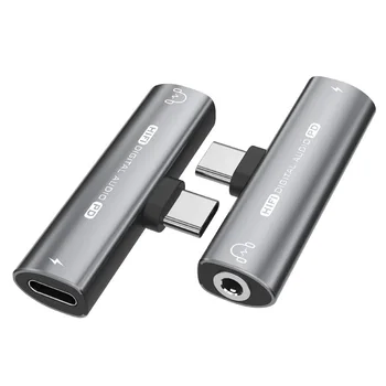 USB C ao de 3,5 mm do Fone de ouvido e Carregador Cabo de Adaptador de Criação 2 em 1-Tipo C para Hi-Res ficha Jack de 3,5 mm de Áudio com PD Carga Rápida