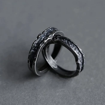 2021 nova retro abismo anel de casal nicho estilo punk de design de jóias ajustável homens Simples anel de festa presente