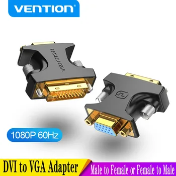 Intervenção DVI para VGA 24+5 Adaptador DVI-I Macho Fêmea VGA Conversor 1080P para Computador Monitor TV Projetor Cabo VGA para DVI 1pcs