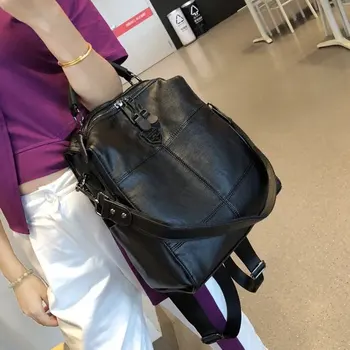 2019 retro mochila feminina da marca couro mulheres mochila de grande capacidade do aluno de meninas saco casual, bolsa de ombro feminino