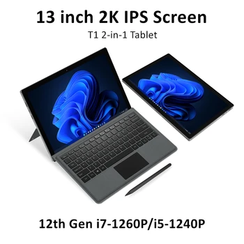 De 13 Polegadas T1 12 de Geração Intel i7 1260P Tablet 2K IPS 16GB 1T/2TB NVMe 2 em 1 Laptop Windows 11 12000mAh 65W Carregar Notebook