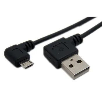 Ângulo Cabo USB, Mola em Espiral USB para Micro-USB Cabo de Extensão de 90 Graus USB a para Micro B Masculinos Levam