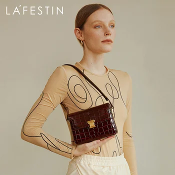 LA FESTIN 2021 Novo Designer da Marca de Um Ombro-Crocodilo Padrão de Bolsa de mão de Moda Messenger Bag Retro Luxo Senhoras Bolsa Elegante