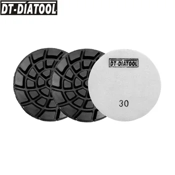 DT-DIATOOL 3pcs/pk Grãos #30 Resina de Diamante com ligação Concreto Almofadas de Polimento Feito de Nylon Chão Renovar Lixar Discos de Diâmetro 100mm/4