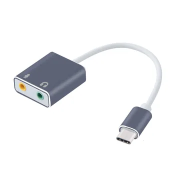 USB3.1-Tipo C Cabo de Áudio Tipo de Adaptador C a ficha Jack de 3,5 mm do Fone de ouvido com Microfone USB C o Divisor Para HUAWEI Matebook Android