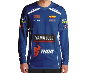Para a Yamaha GYTR Motocross Blue Tempo T-Shirt de Moto da Equipe de Corrida de Moto Bike Downhill Desportos Respirável, Anti-UV Jersey