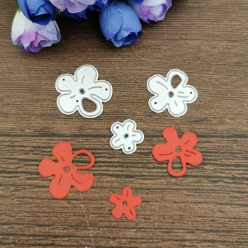 3pcs flor de cerejeira armação de Metal cortantes Stencils Para DIY Scrapbooking Decorativos em Relevo de Artesanato, Cortando Modelo