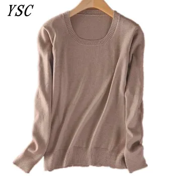 YSC 2021 estilo Clássico Quente de vendas de Suéter de Cashmere gola redonda Moda na cor sólida manga longa de malha, Pulôver S-XXXL