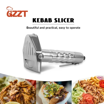 GZZT Elétrica Nova Kebab de Segmentação de dados Portátil Shawarma Assado Doner Máquina Vertical de Aço Inoxidável Grill Facas 110V-240V 80W
