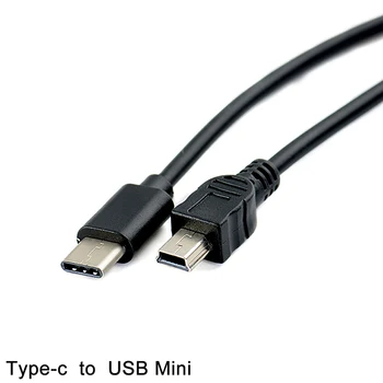 30cm USB Tipo-c Para Cabo Mini USB-USB C Macho Para Mini-B Masculino Conversor Adaptador de Levar o Cabo de Dados