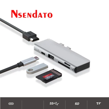 5 Em 1 USB 3.1-Tipo C Hub CONCENTRADOR USB 3.0, HD PD TF SD Slot para Leitor Adaptador de Dock para o MacBook Pro/Air USB Tipo C Divisor de HUB Porto