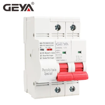 GEYA GYRD9L-PV Religamento Automático Disjuntor Miniatura para Sistema Fotovoltaico 6KA Mais Sob a Proteção da Tensão 63-125A