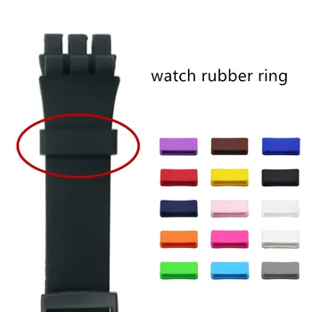 Assista acessórios 4 peças de silicone dos anéis anel de borracha 12mm14mm16mm18mm19mm20mm22mm24mm26mm28mm30mm para a Swatch pulseira de laço