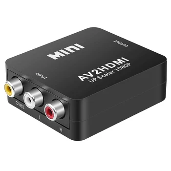 AV HDMI compatível com o Adaptador de Vídeo 1080P, Conversor MINI AV2HDMI Adaptador compatível com a Caixa do Conversor de HDTV, Projetor Set-top Box