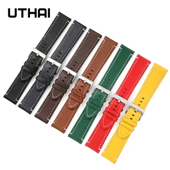 UTAI, Z15 Watchbands 18-24mm 100% Couro de Bezerro Alça Dupla face superior da camada de couro macio e confortável high-end correia