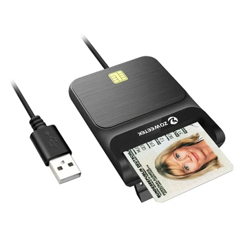 NOVO ZOWEETEK EMV USB Chip de Contato de Smart Card Reader para DNI IDENTIFICAÇÃO do Cartão de IC