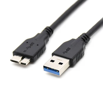 3Ft 1m Micro B cabo USB3.0 Macho para Micro B macho Cabo de Dados para o disco rígido & Celular cor preto