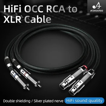 ATAUDIO Aparelhagem hi-fi RCA para Cabo XLR Hi-END OCC Dupla protecção Anti-Interferência 2XLR para 2RCA Cabo de Áudio Para o Sistema Hifi