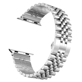 De Aço inoxidável do Bracelete para Apple Relógio SE 6 7 Banda 44mm 42mm 40mm de 38mm de Negócios Metal Correia de Pulso iWatch 5/4/3/2/1 Bandas