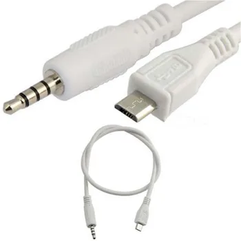 Estéreo de 3.5 mm Plug Jack para Micro USB 5 Pinos Macho M/M Adaptador Conversor de Áudio Cabo de novo