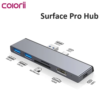 Surface pro 7 hub HDMI 4K de exibição de acessórios do portátil do tipo c, leitor de cartão para a Microsoft