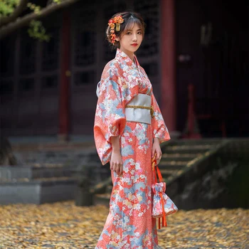 As mulheres da Flor de Cerejeira Imprime Quimono Yukata Japão Tradicional Desgaste Formal sessão de Fotos de Roupas de Cosplay Desgaste