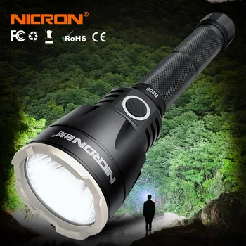 NICRON B200 Ultra Brilhante Tático Lanterna 1000LM Distância, 536m Super Lanterna LED de Luz de IP68 Impermeável Para Pesquisa de Resgate