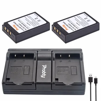 PROBTY 2Pcs PS-BLS1 PS BLS1 Bateria + USB Carregador Dual para Olympus PEN E-PL1 E-PM1 EP3 EPL3 Evolt E-420 E-620 E-450 E-400 E-410