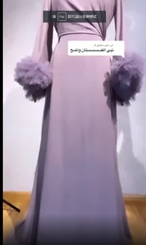 Xijun De Luxo Em Dubai Champanhe Muçulmano Midi Vestido De Noite Das Mulheres De Noiva Com Mangas Longas Árabe Formal Vestidos De Tornozelo Comprimento Do Vestido Do Baile De Finalistas