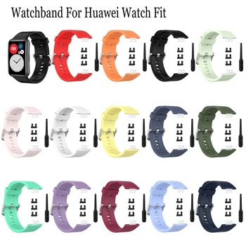 Novo do Silicone Watchbands Para Huawei Assistir Ajuste Inteligente Assista Sport Pulseira Pulseira de Substituição Bracelete Para o Huawei Acessórios de encaixe