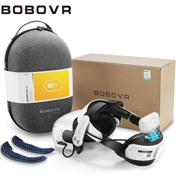 BOBOVR M2 Pro 5200mAh Bateria do Banco Cinta de Cabeça com C2 Saco de Armazenamento e acesso de Favo de mel Cabeça Almofada Almofada para Oculus/Meta Quest 2