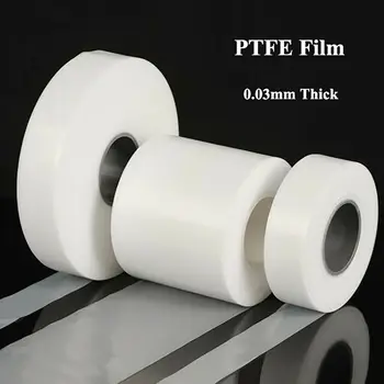 1-10Meters Espessura de 0,03 mm de PTFE Filme de ALTA temperatura Ultra-fina Folha de Plástico Filme Largura de 50mm/100mm Bom Isolamento