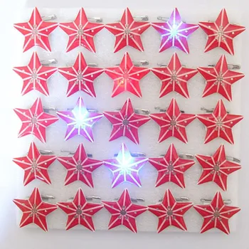 25pcs Estrelas Piscando LED Broche de Luz Até Emblema do Brilho da Jóia de Presente Brinquedos de Festa Cosplay de Aniversário, Casamento, Festa de Natal