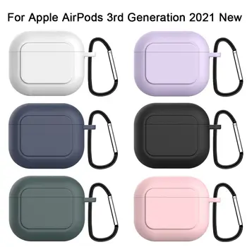 Para a Apple AirPods 3ª Geração de 2021 mais Recentes Macia Capa de Silicone Caso Protetor de Fone de ouvido Bluetooth Shell Anti Perdido à prova de Choque