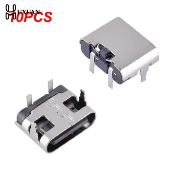 10Pcs 2 Pinos Micro USB Tipo C Conector do Soquete USB 3.1-Tipo C Fêmea conector de Alimentação Dock Para Carregamento de Telemóvel Porta