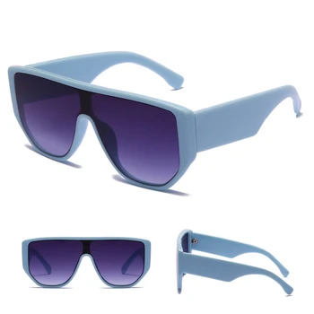 Nova tendência de moda das mulheres de óculos de sol rua de tiro óculos de sol do quadro grande, larga da borda de uma peça lente de óculos de sol casual óculos