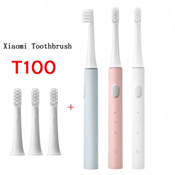 xiaomi Mijia Sonic Escova de dentes Elétrica T100 Adultos ultra-Sônica Automática Escova de dentes Recarregável USB Impermeável Escova de Dente Xiomi