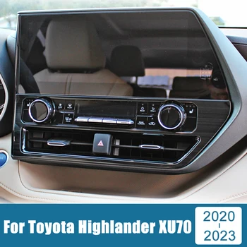Para a Toyota Highlander XU70 2020 2021 2022 2023 Inoxidável Ar Condicionado Carro Botões do Painel de Controlo da Velocidade da Ventoinha Botão Tampa Adesivo
