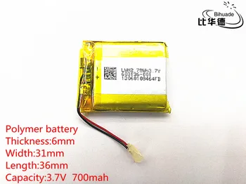 10pcs 3,7 V 700mAh 603136 de Polímero de Lítio Li-Po li Bateria Recarregável de íon de células Para Mp3 MP4 MP5 GPS, PSP, celular bluetooth