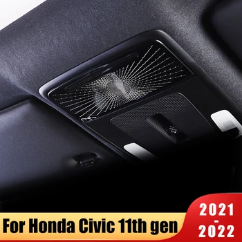 Para Honda Civic 11 gen 2021 2022 aço Inoxidável Carro de Teto, Telhado de Óculos Caso de Óculos de sol do Quadro Placa de Tampa Guarnição Acessórios